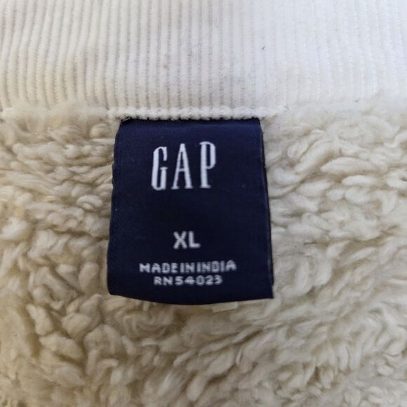 Y2K GAP Corduroy Sherpa Lined Trucker Jacket Women's L/XL Cream/Ivory - Picture 11 of 13